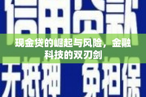 赤坎现金贷的崛起与风险，金融科技的双刃剑