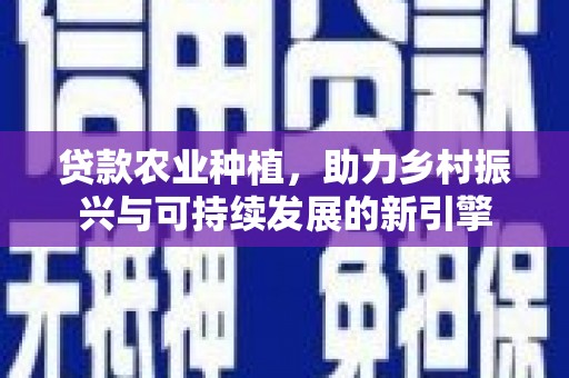 赤坎贷款农业种植，助力乡村振兴与可持续发展的新引擎