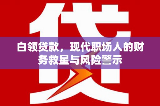 赤坎白领贷款，现代职场人的财务救星与风险警示