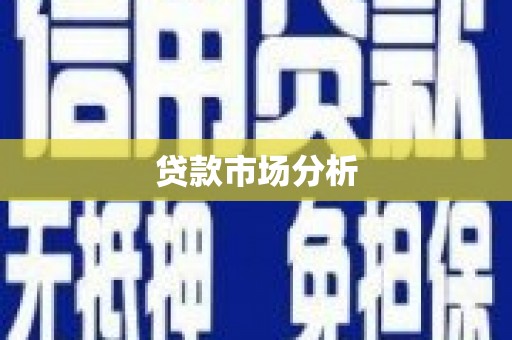 赤坎贷款市场分析