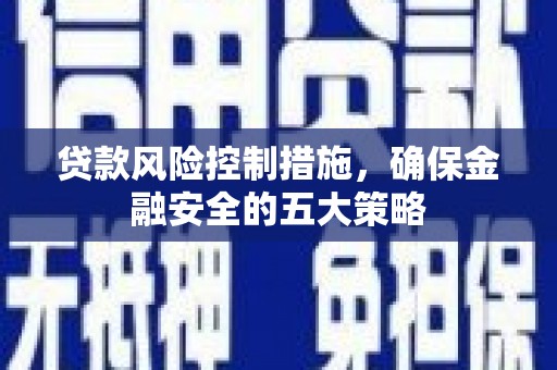 赤坎贷款风险控制措施，确保金融安全的五大策略
