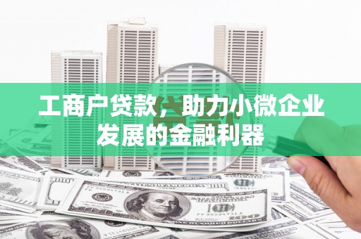 赤坎工商户贷款，助力小微企业发展的金融利器
