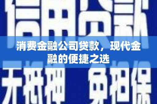 赤坎消费金融公司贷款，现代金融的便捷之选