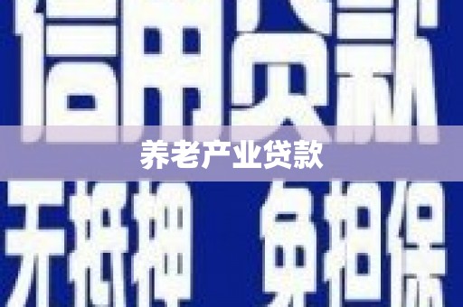 赤坎养老产业贷款